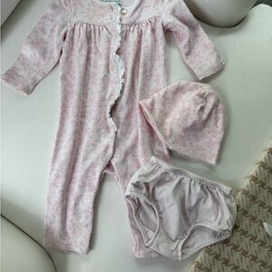 Ralph Lauren Light Pink Kids One Piece Footie Set